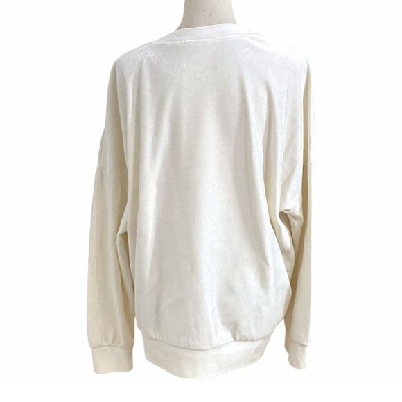 & OTHER STORIES IVORY WHITE VELVET VELOUR PULLOVER SWEATER - 8 - Picture 3 of 9